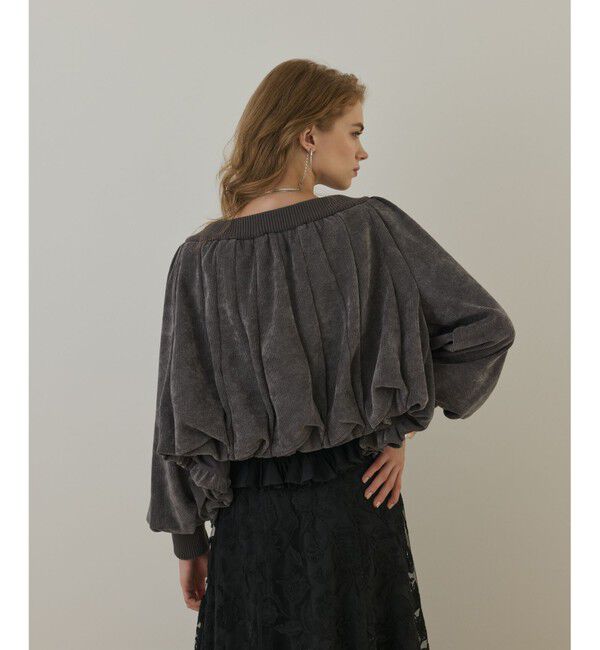 GRACE CONTINENTAL「バルーンモールカットカーディガン」|カーディガン|