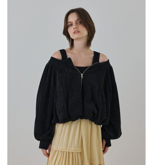 GRACE CONTINENTAL「バルーンモールカットカーディガン」|カーディガン|