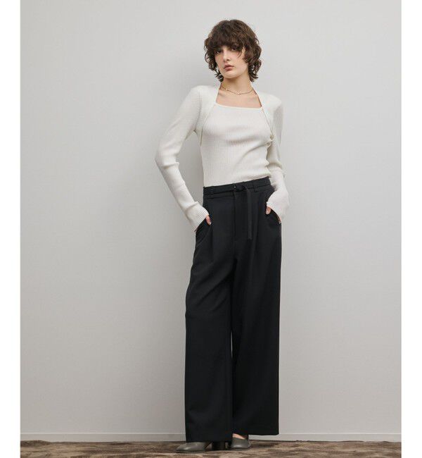 GRACE CONTINENTAL「ダブルクロスワイドパンツ」|その他|ブラック