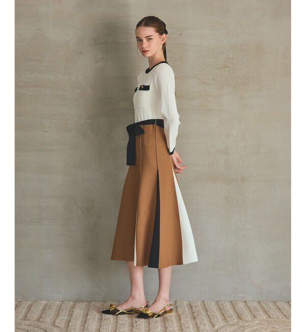 Grace Class「ニットバイカラージャガードワンピース」|ワンピース|