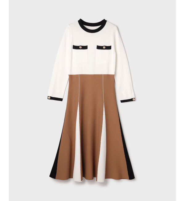 Grace Class「ニットバイカラージャガードワンピース」|ワンピース|