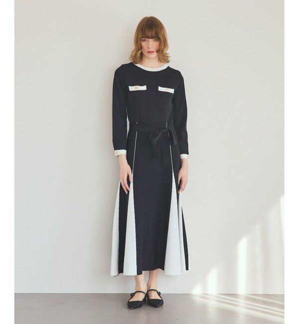 Grace Class「ニットバイカラージャガードワンピース」|ワンピース|