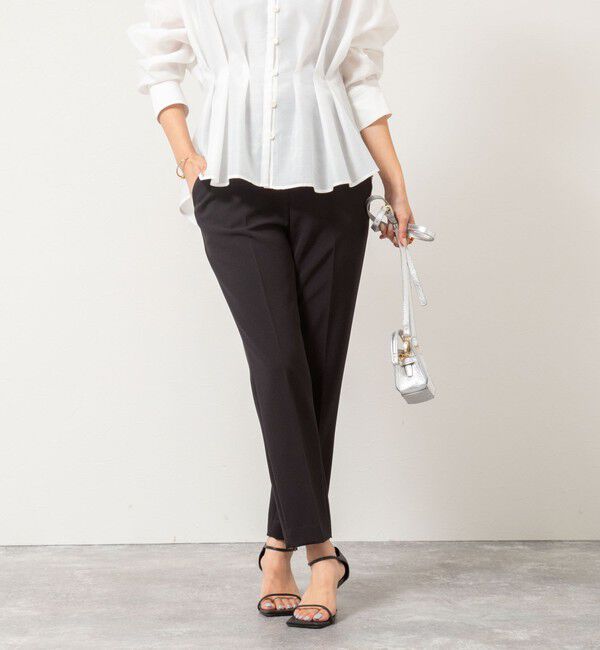 NOLLEY'S「ウォッシャブルダブルクロススリムパンツ」|その他|ブラック