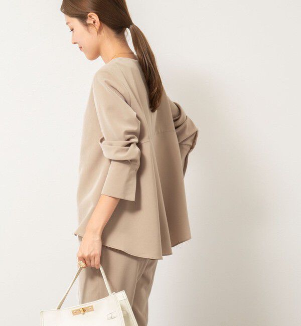 NOLLEY'S「《セットアップ対応》ウォッシャブルストレッチギャババックフレアブラウス」|シャツ・ブラウス|