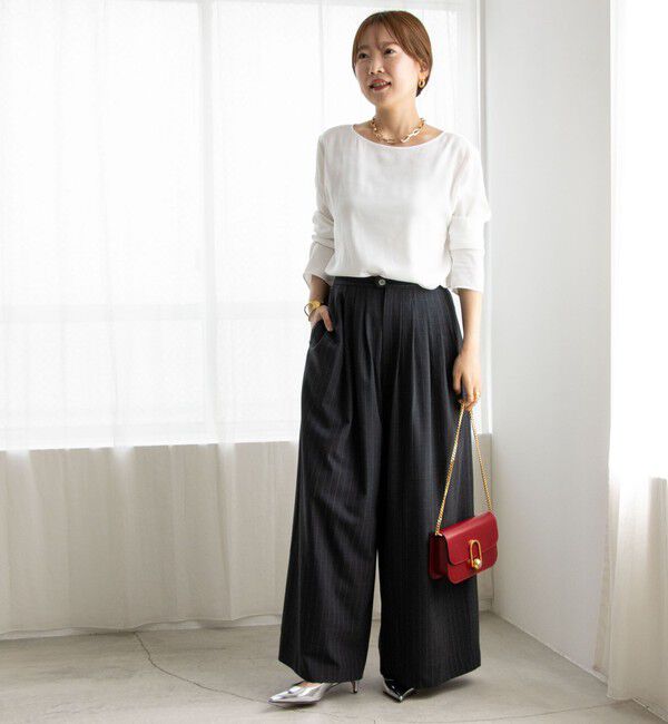 NOLLEY'S「◇【WEB限定】ウォッシャブルリラックスサテン長袖Ｔブラウス」|シャツ・ブラウス|