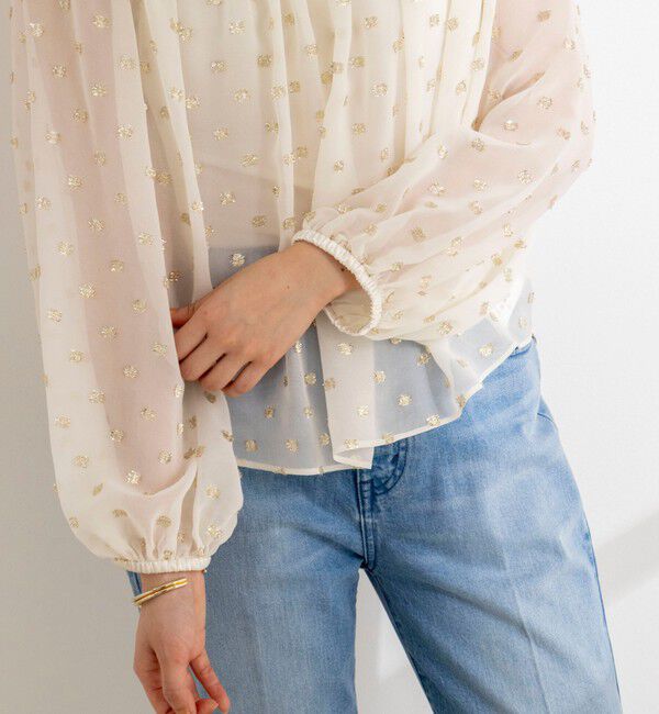 NOLLEY'S sophi「《セットアップ対応》ラメカットジャガードオフショルブラウス」|シャツ・ブラウス|