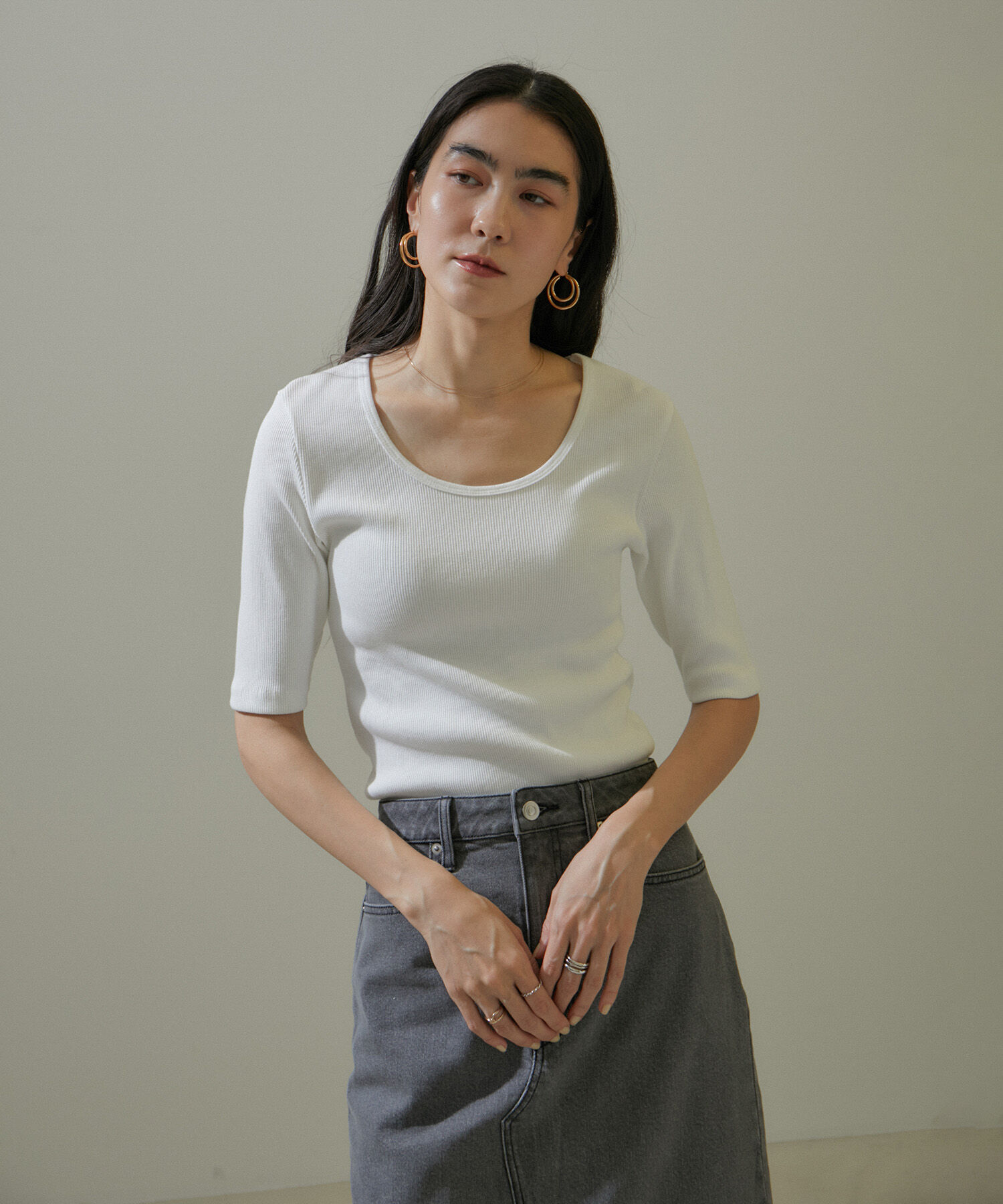 SALON adam et rope'「KINANファームリーリブTシャツ」|Tシャツ・カットソー|