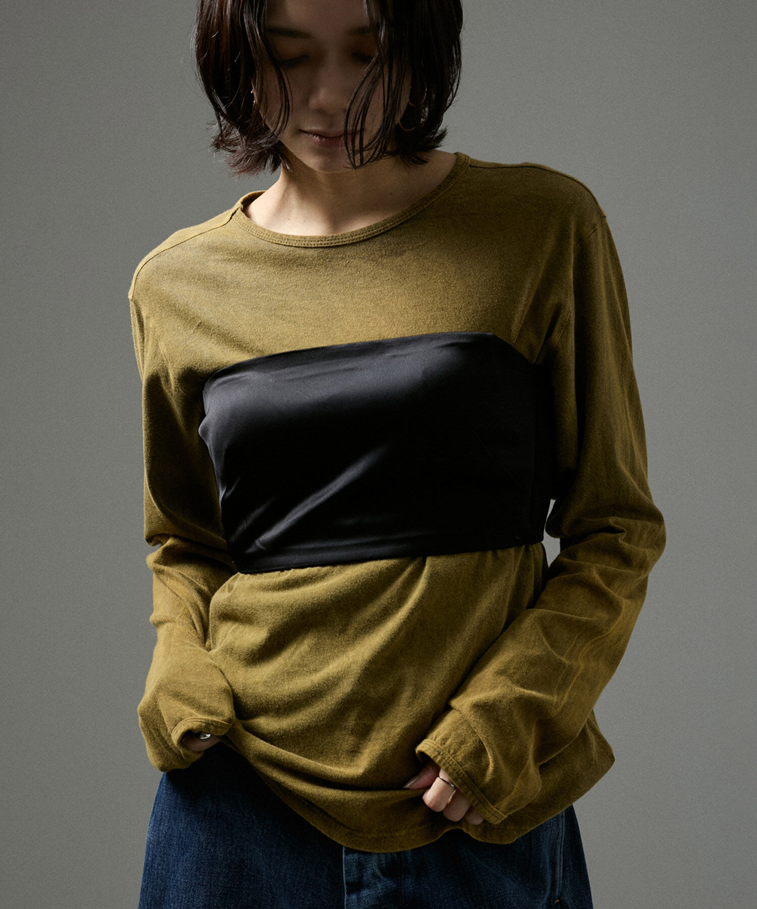 SALON adam et rope'「アセテートサテンベアトップ」|チューブトップ|