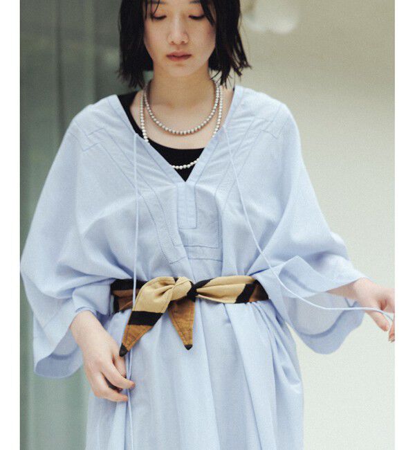 SALON adam et rope'「コットンシルクフードカフタンワンピース」|ワンピース|