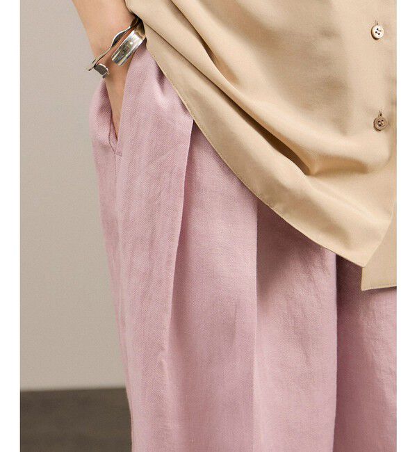 SALON adam et rope'「リネンツイルタックパンツ」|スラックス|