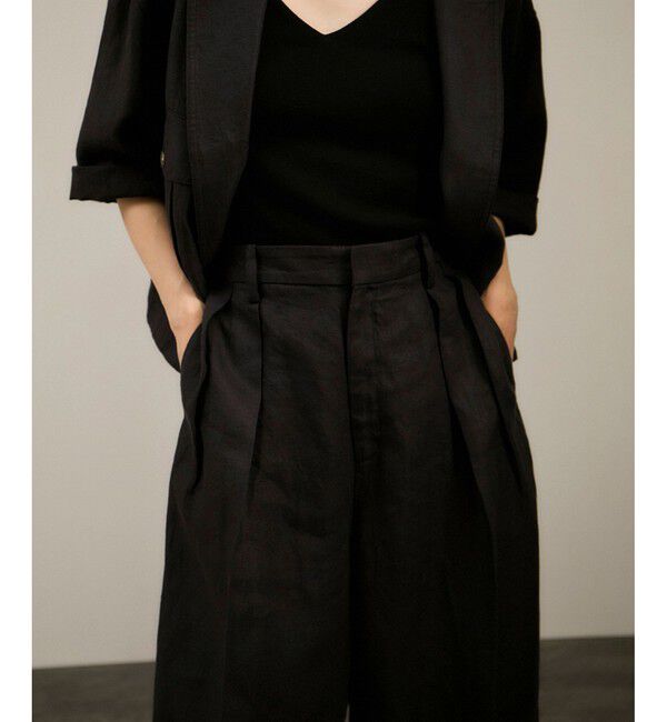 SALON adam et rope'「リネンツイルタックパンツ」|スラックス|