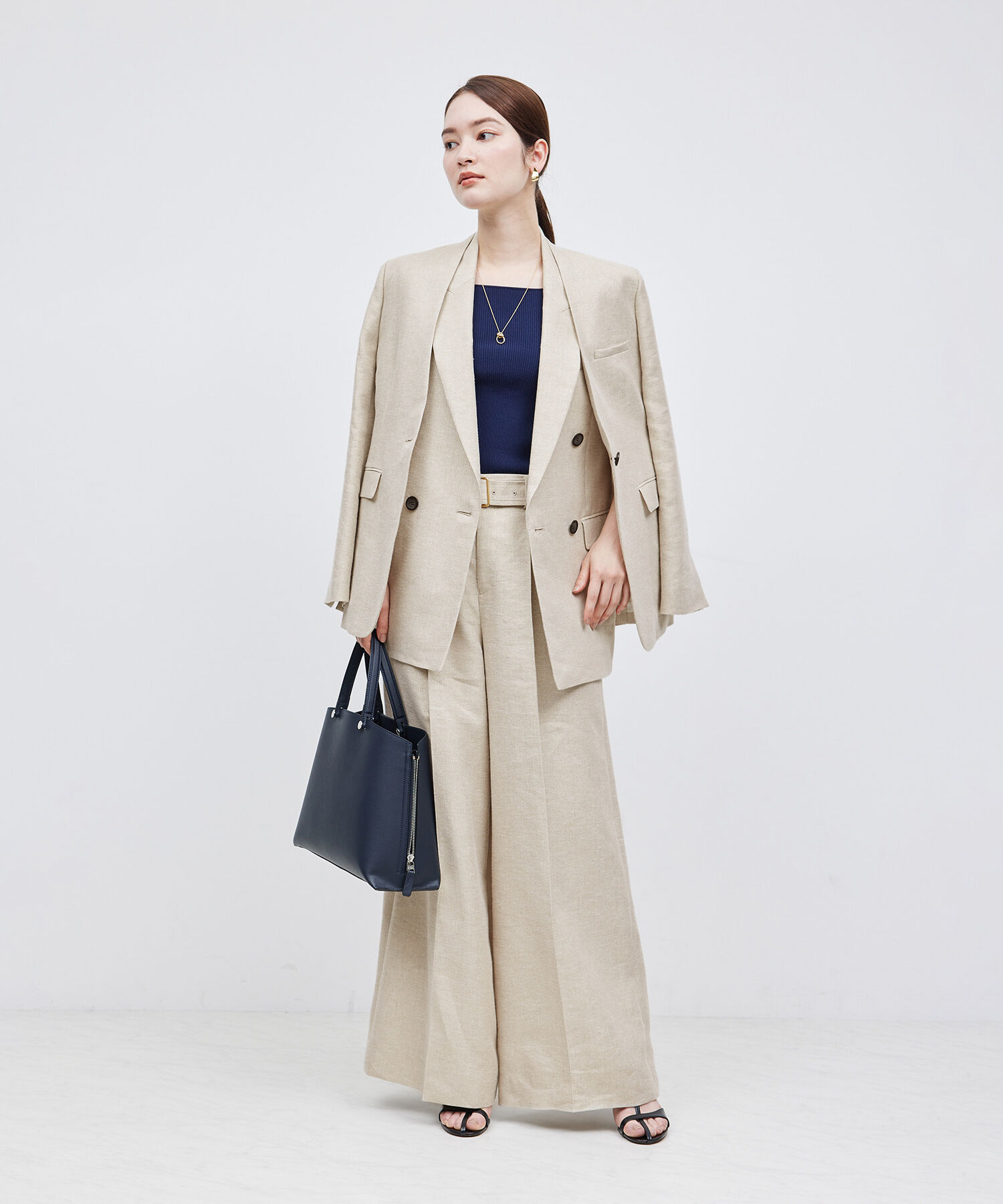 ROPE「タックワイドパンツ（ラメ/無地）【セットアップ対応】【雑誌掲載】【メディア掲載】」|その他|