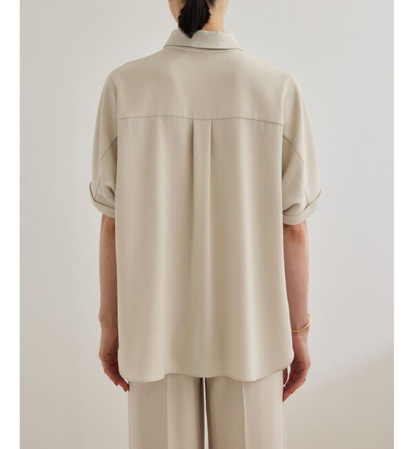 ROPE「【洗える・カセット服】バックサテン ドルマンブラウス/お仕事・通勤・セットアップ対応」|シャツ・ブラウス|