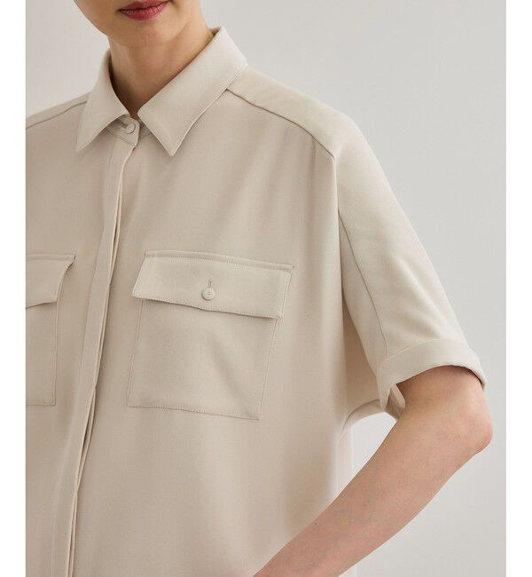 ROPE「【洗える・カセット服】バックサテン ドルマンブラウス/お仕事・通勤・セットアップ対応」|シャツ・ブラウス|