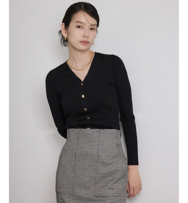 ROPE「ハイゲージワイドリブニットカーディガン」|カーディガン|