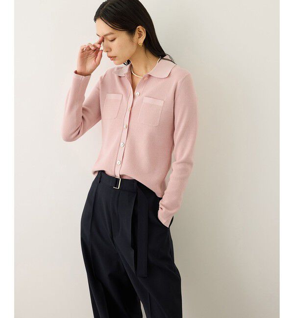 ROPE「ポロニットカーディガン/イージーケア」|カーディガン|