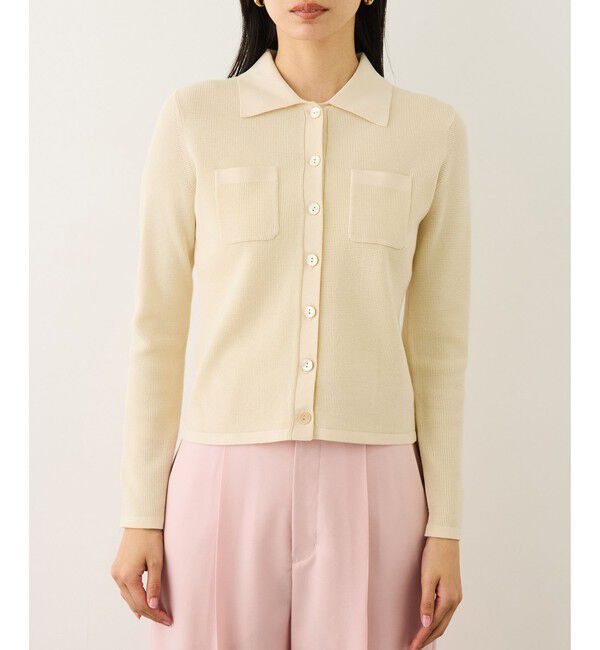 ROPE「ポロニットカーディガン/イージーケア」|カーディガン|