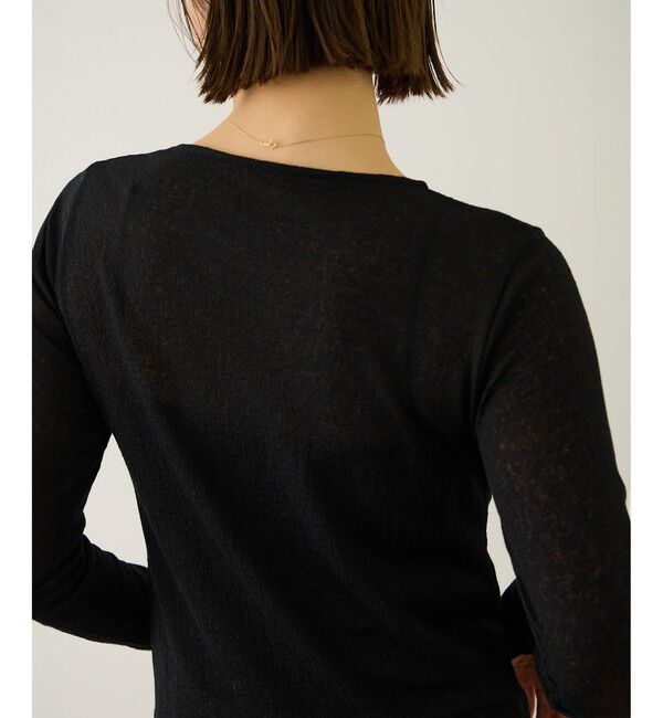 ROPE「コットンシアーロングスリーブカットソー/イージーケア」|Tシャツ・カットソー|