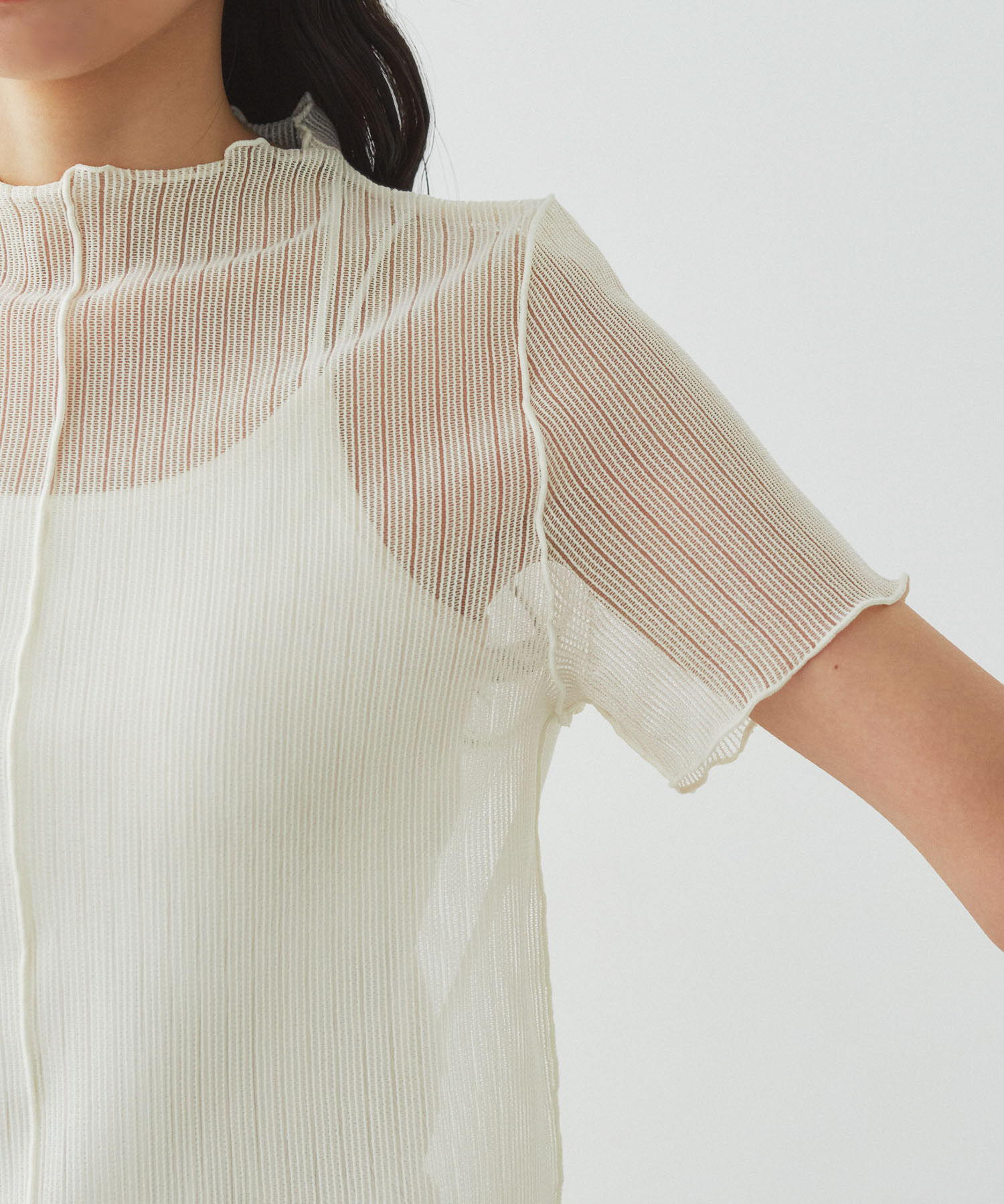 VIS「【洗える】シアーラッセルカットソー」|Tシャツ・カットソー|