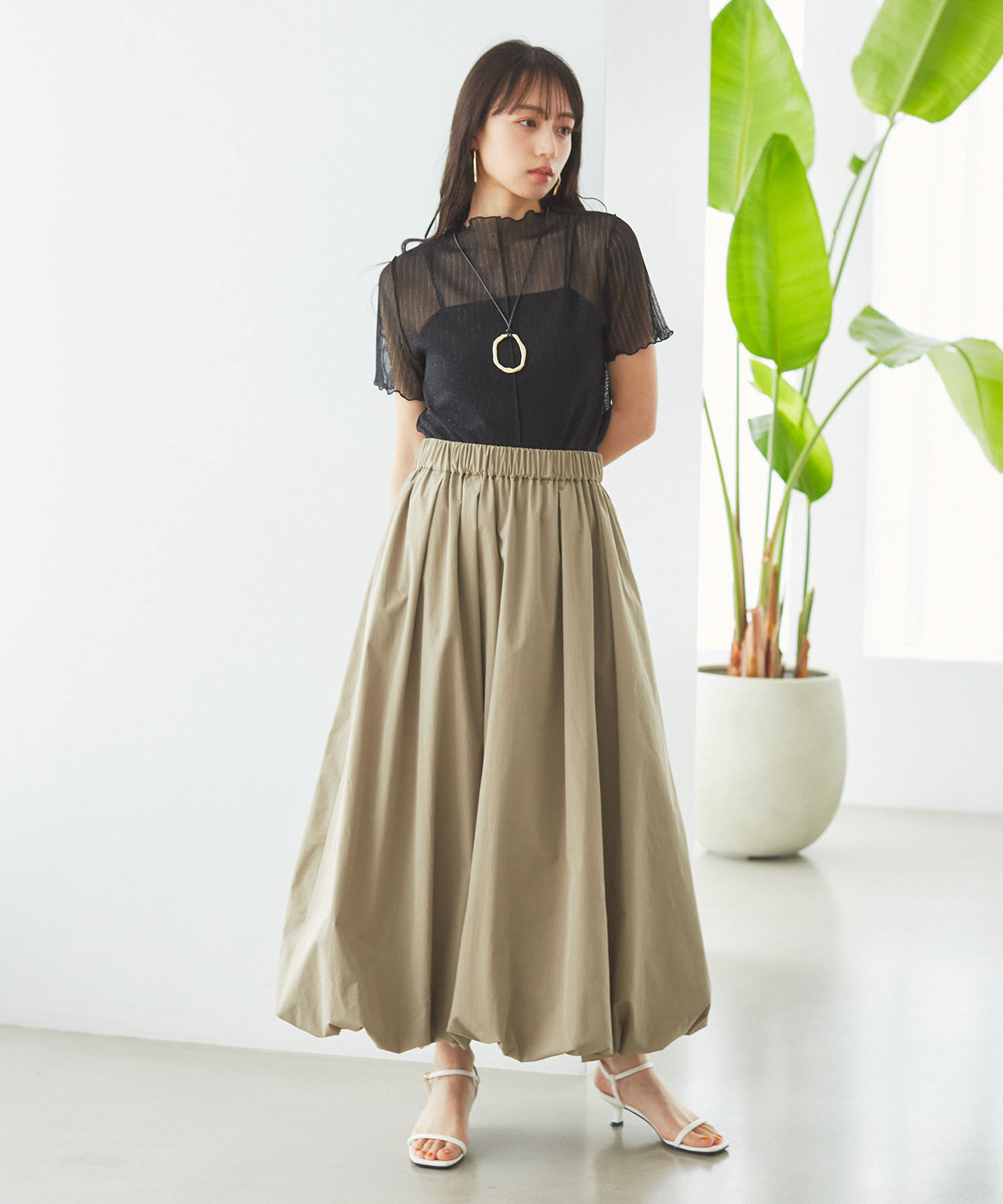 VIS「【洗える】シアーラッセルカットソー」|Tシャツ・カットソー|