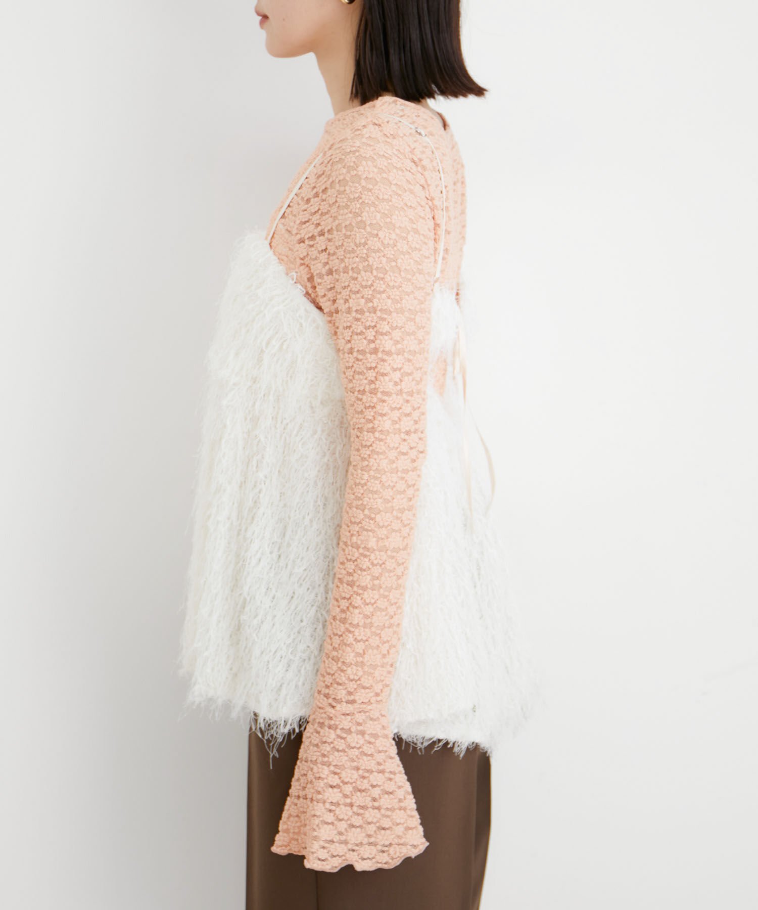 VIS「【洗える】フリンジフレアキャミブラウス」|シャツ・ブラウス|