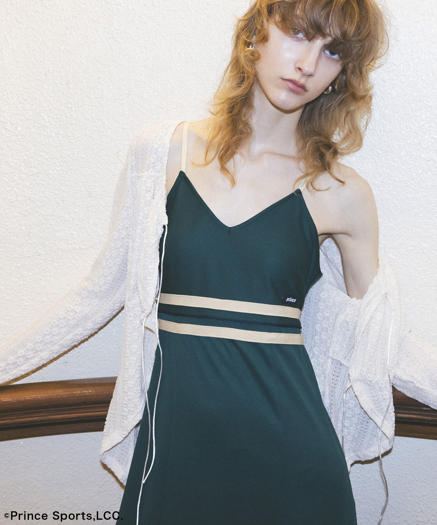 VIS「【Prince】VIS別注ラインキャミワンピース」|ワンピース|ダークグリーン(31)