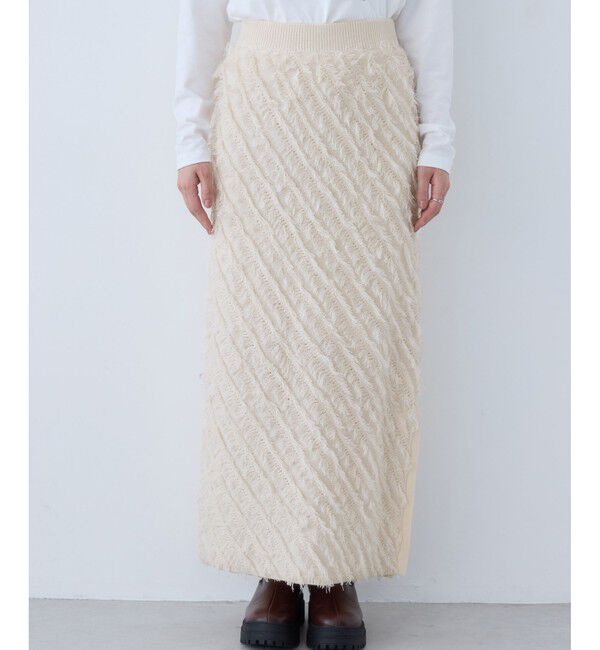VIS「フリンジニットナロースカート」|スカート|