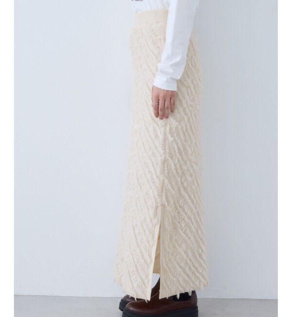 VIS「フリンジニットナロースカート」|スカート|