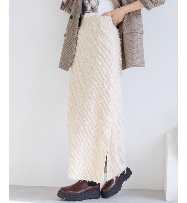 VIS「フリンジニットナロースカート」|スカート|