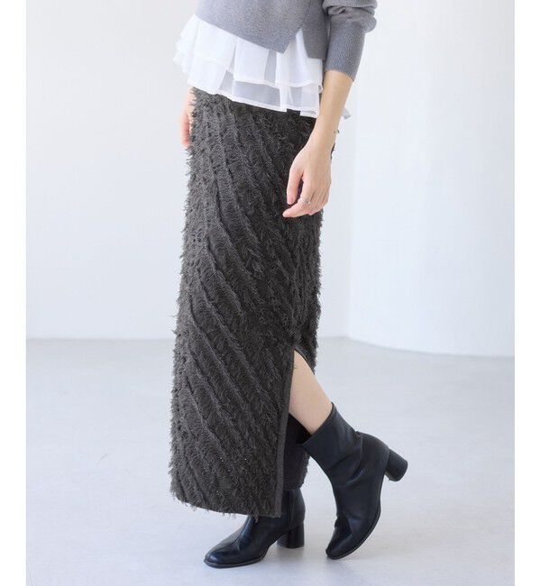 VIS「フリンジニットナロースカート」|スカート|