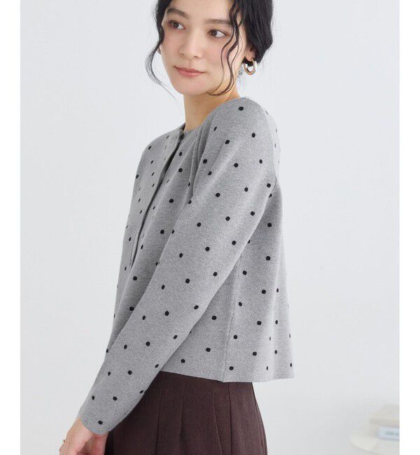 VIS「ドットジャガードカーディガン」|カーディガン|