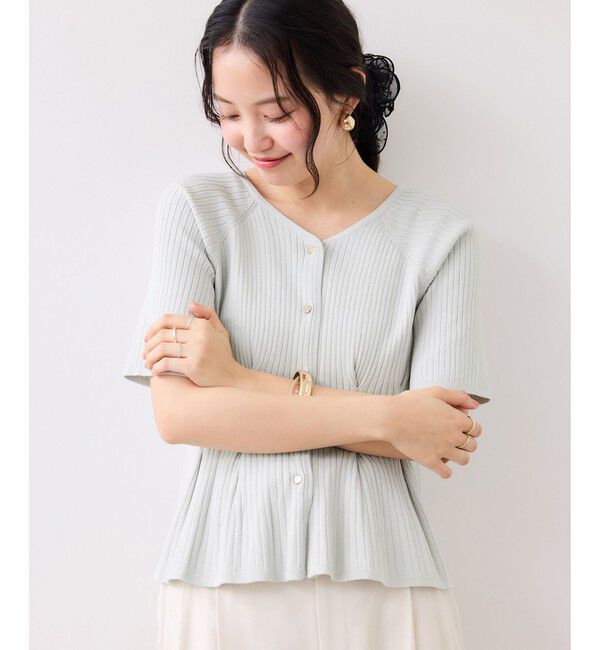VIS「ウエストタックカーディガン/イージーケア」|カーディガン|