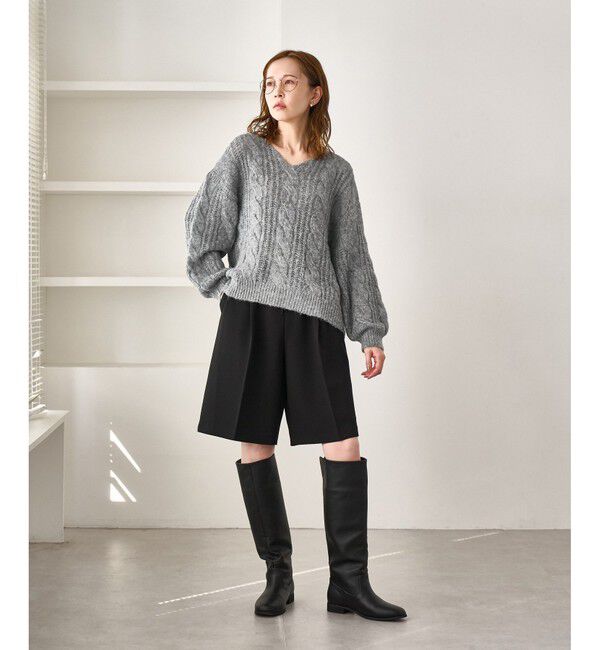 Rope&rsquo;Picnic「ゆるケーブル編みVネックニット」|ニット・セーター|