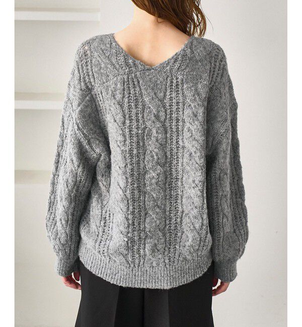 Rope&rsquo;Picnic「ゆるケーブル編みVネックニット」|ニット・セーター|