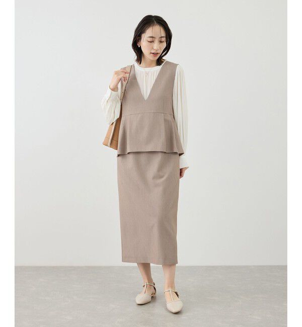 Rope&rsquo;Picnic「レイヤード風ペプラムジャンパースカート」|ワンピース|