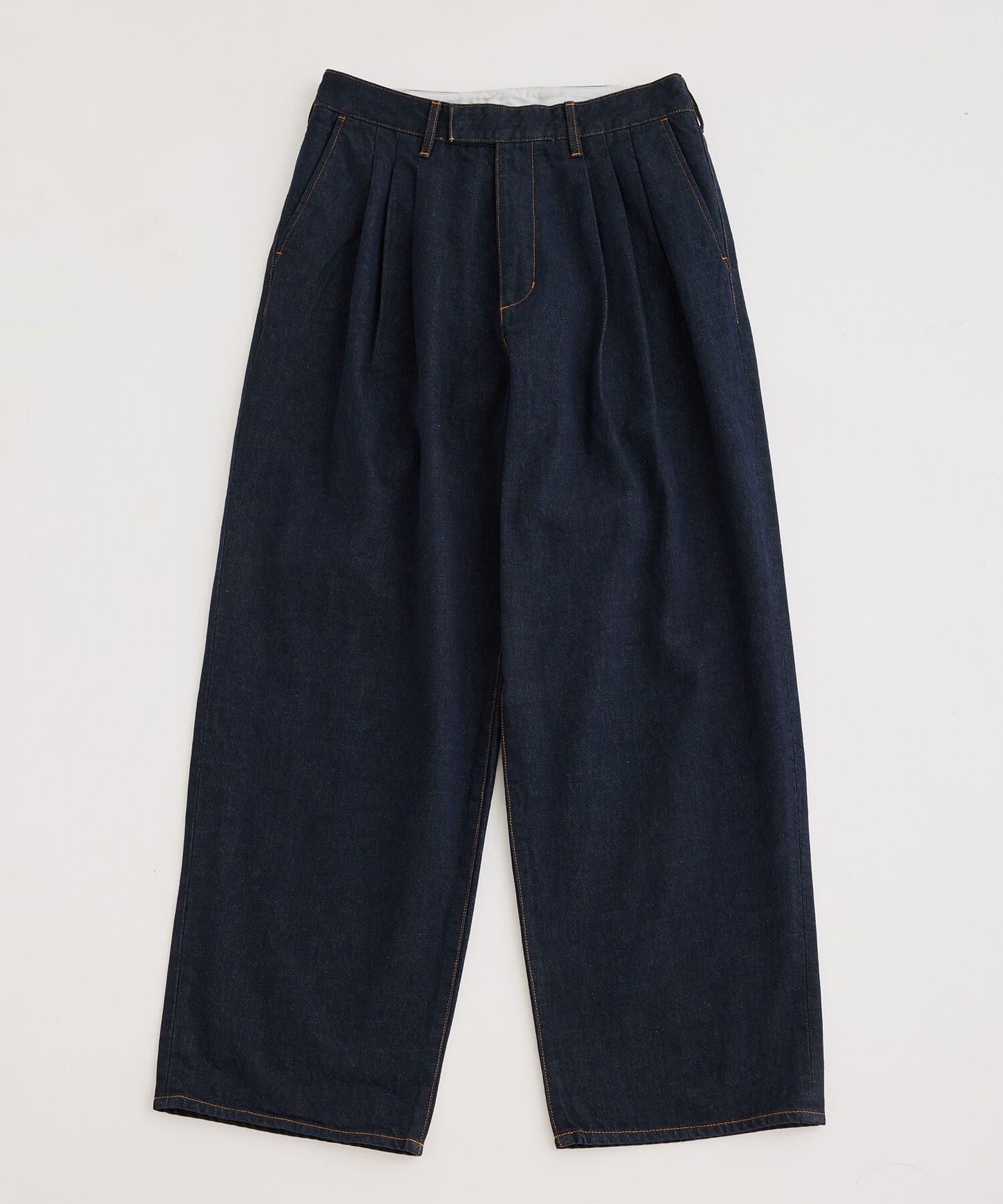 ADAM ET ROPE'「【コットンUSA】デニム 3タック ワイド スラックス/サステナブル/セットアップ対応」|デニム|