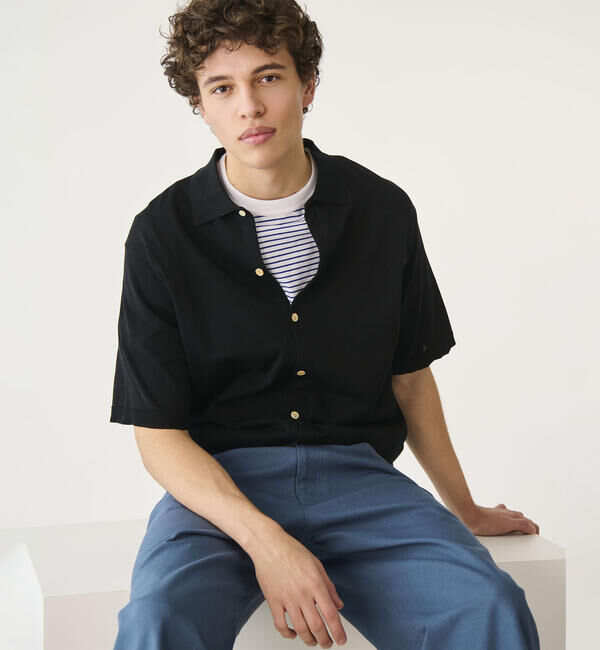  「RYE TENDER | 半袖 ニットシャツ MEN」|ポロシャツ|