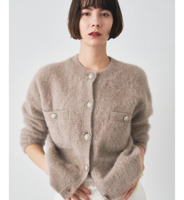  「ファーボタンジャケット」|ニット・セーター|