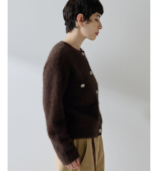  「ファーボタンジャケット」|ニット・セーター|