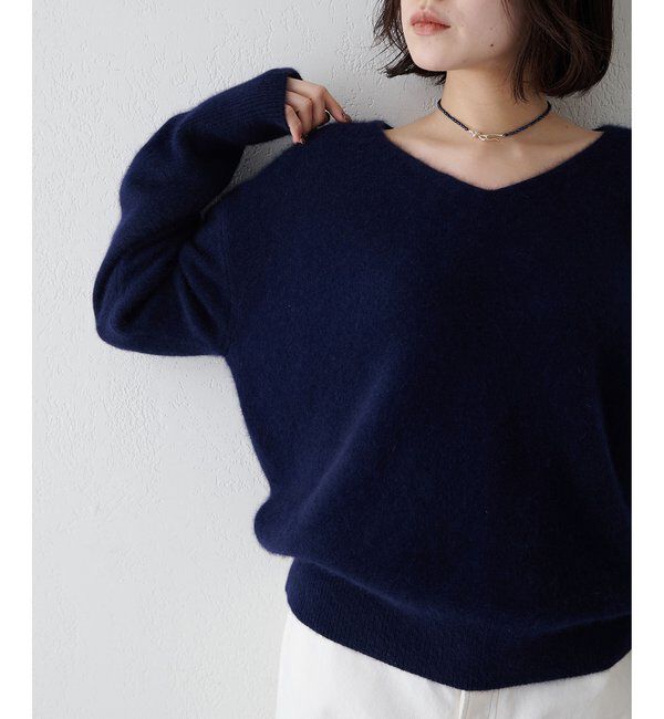  「フォックスウール Vネックプルオーバー」|ニット・セーター|