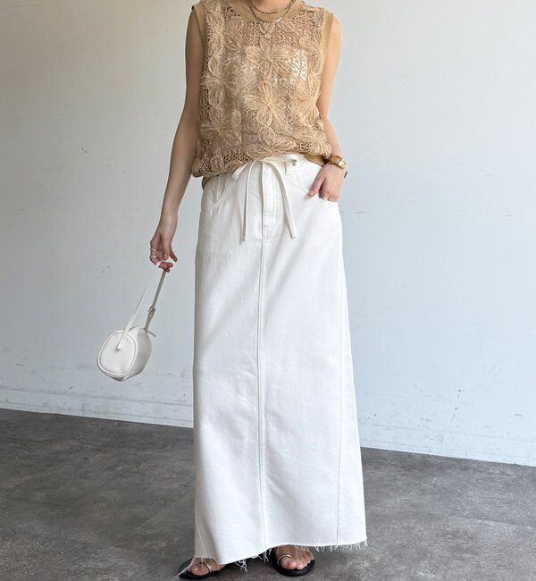  「【WEB限定】かぎ編み風レースベスト」|シャツ・ブラウス|