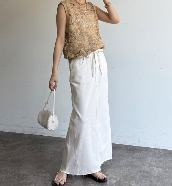  「【WEB限定】かぎ編み風レースベスト」|シャツ・ブラウス|