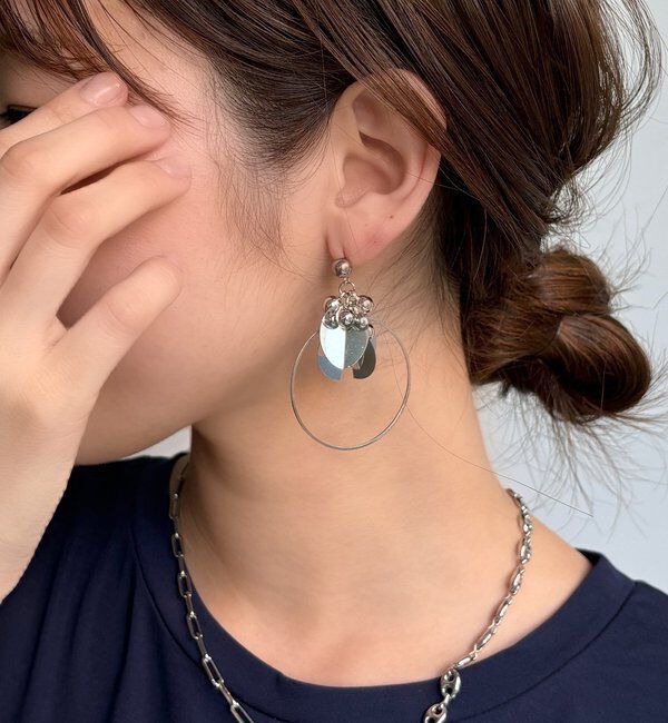  「モチーフシルバーフープピアス」|ピアス|シルバー