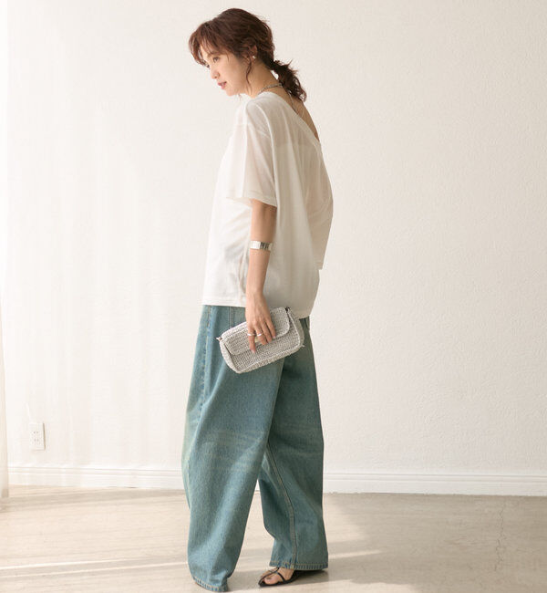  「【MONN.:.(モン)】オープンネックTee」|Tシャツ・カットソー|