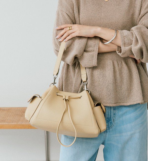  「【収納力抜群】2WAYサイドポケット巾着ショルダー」|ショルダー・メッセンジャー|