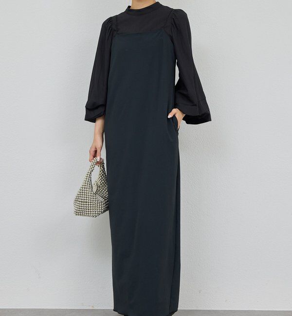  「【3サイズ展開】ストレッチマキシキャミワンピース」|ワンピース|