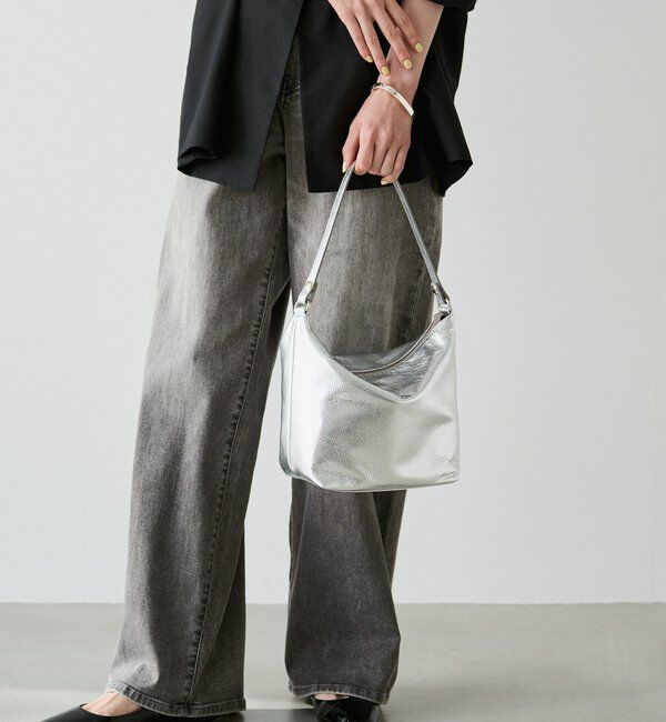  「ソフトレザーシンプルショルダーバッグ［silver］」|ショルダー・メッセンジャー|