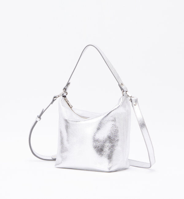  「ソフトレザーシンプルショルダーバッグ［silver］」|ショルダー・メッセンジャー|