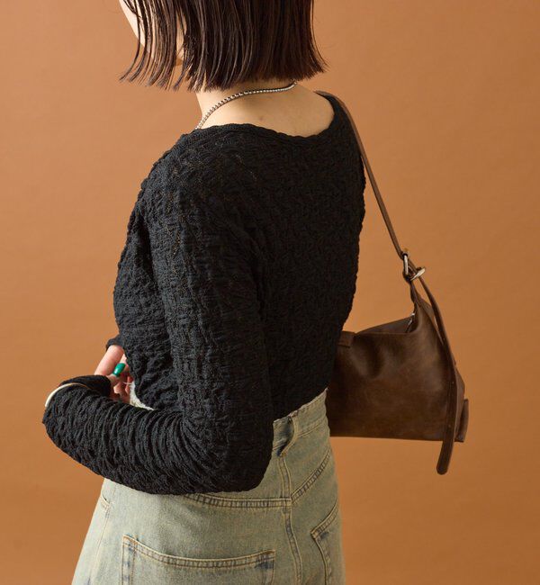  「レースオフショルロングTシャツ」|Tシャツ・カットソー|