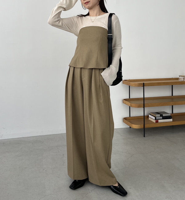  「【累計2万本突破！】【低身長・高身長サイズあり】2タックワイドパンツ」|チノ|